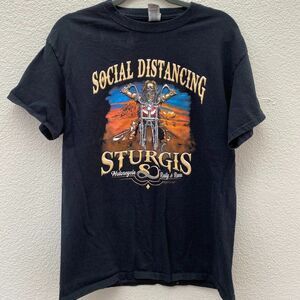 Sturgis Motorcycle Rally 2020 Social Distancing South Dakota T-Shirt Medium